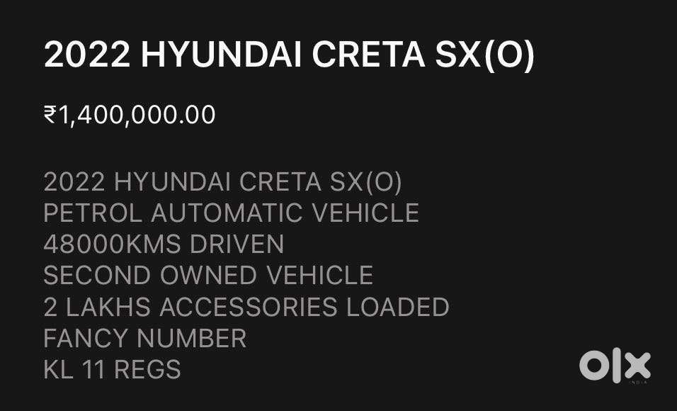 Hyundai Creta 1.6 Sx (o), 2022, Petrol