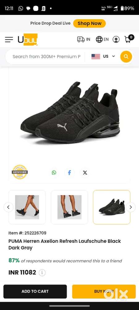 Sports, trainning shoes puma mens axelion running shoes