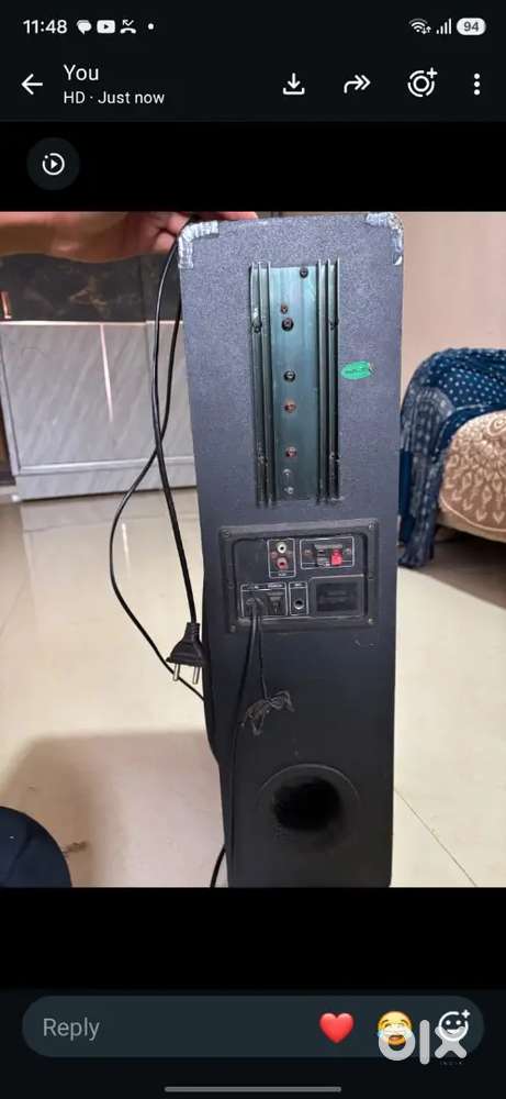 Plywood bass speaker with mic.