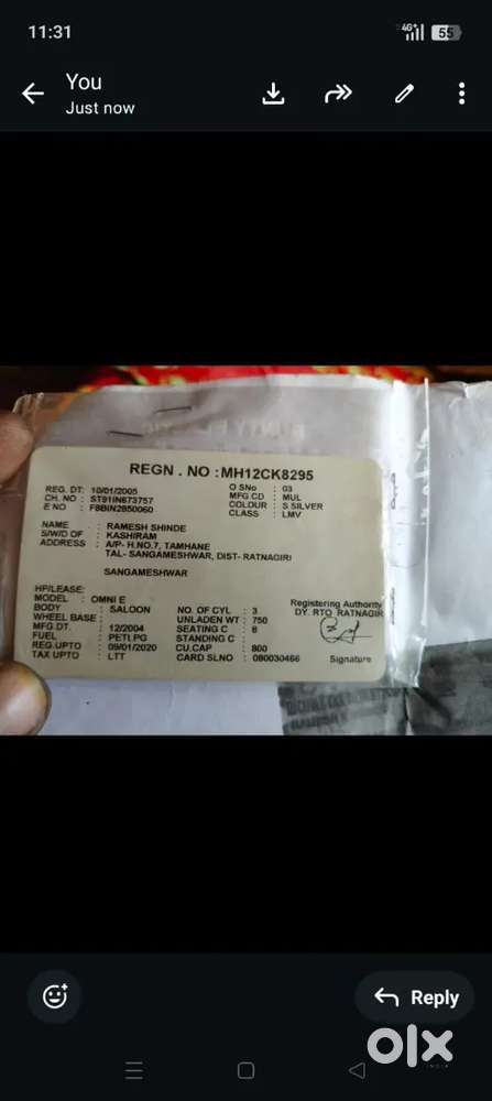 Maruti Suzuki Omni 2004 Petrol 70000 Km Driven