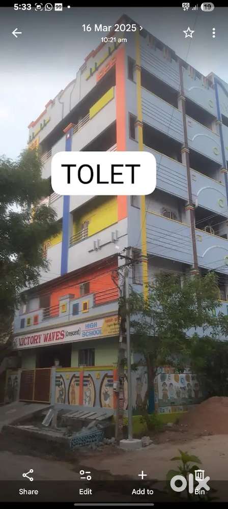 Building for rent G+4 for school college  pgs hostel