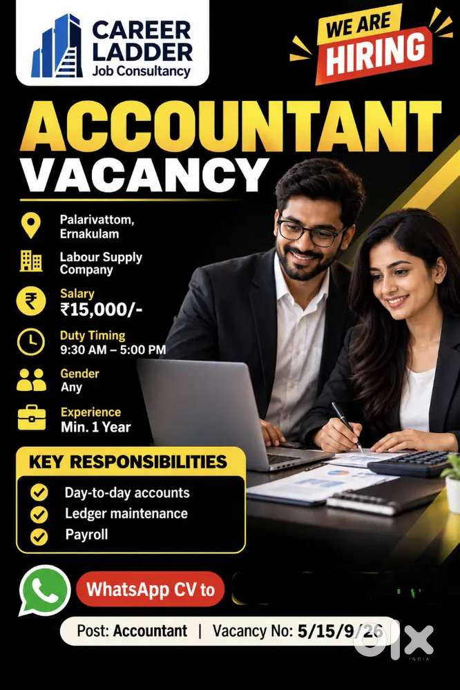  ACCOUNTANT &ndash; VACANCY
in Ernakulam