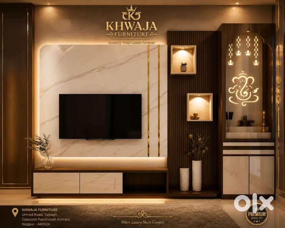 Khwaja furniture. Stylish TV unit showcase. Bajaj finance available