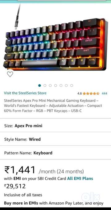 SteelSeries Apex Pro Mini Mechanical Gaming Keyboard Worlds