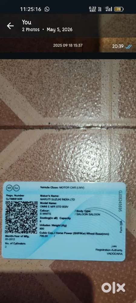 Maruti Suzuki Omni 2012 Cng & Hybrids Good Condition