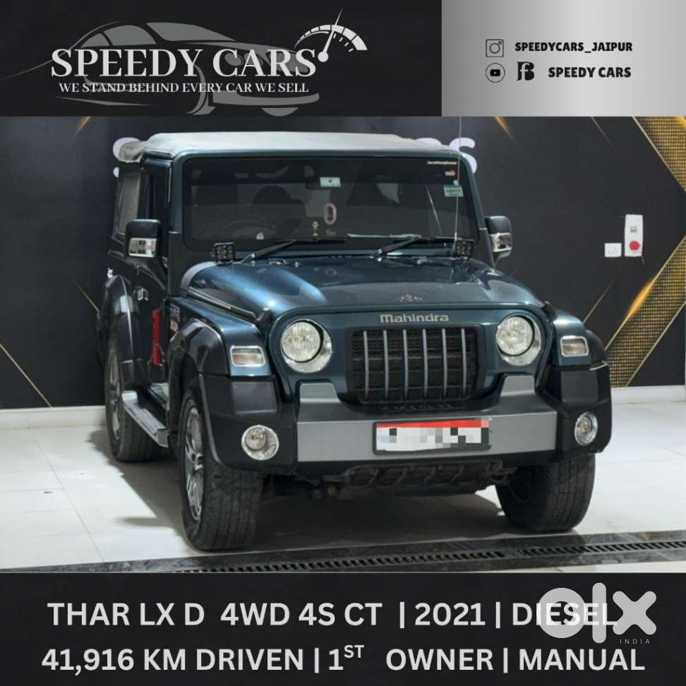Mahindra Thar Lx 4-str Convertible Mt, 2021, Diesel