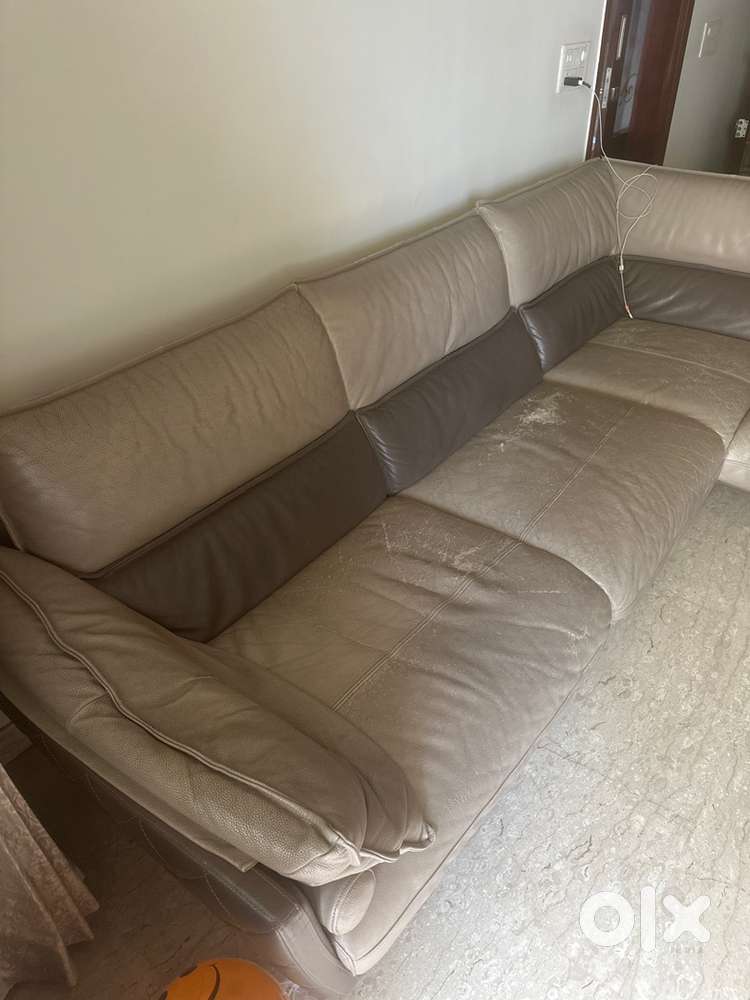 5 Seater L-shape Italian Leather Sofa