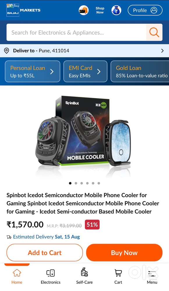 Gaming Phone Cooler for Instant Cooling with RGB Lightning-