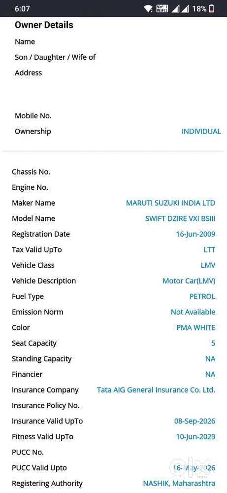 Maruti Suzuki Swift Dzire 2009 Petrol 139643 Km Driven