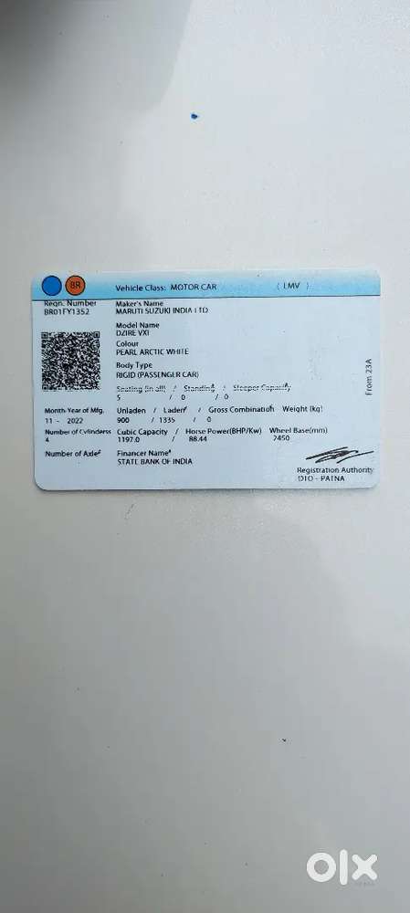 2022 Maruti Suzuki Dzire 1.2 Vxi Year