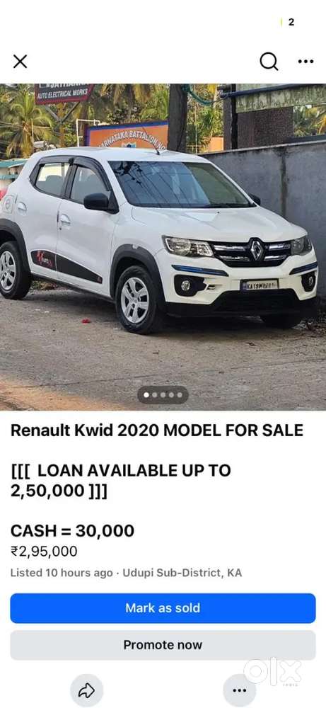 Renault Kwid 2020 Loan 2.50 Cash 30