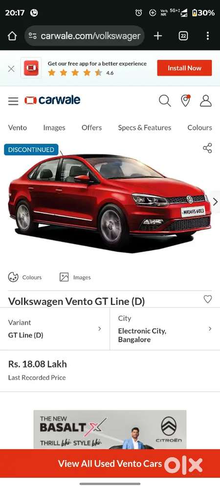 Volkswagen Vento Automatic 1.5 Tdi Gt Line For Sale!