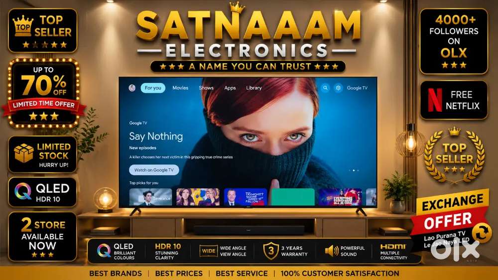 43 Q-LED TV 3 YEARS WARRANTY HDR 10 ZERO DOT TECNOLOGY WITH WARRANTY
