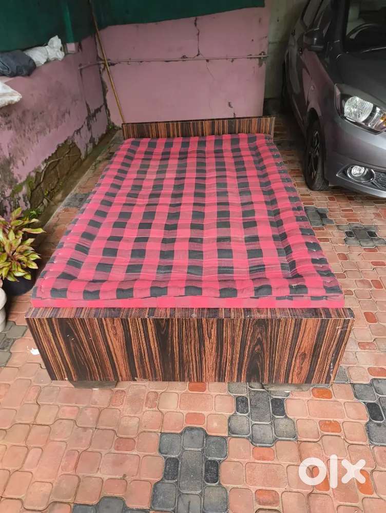 Bed with mattress