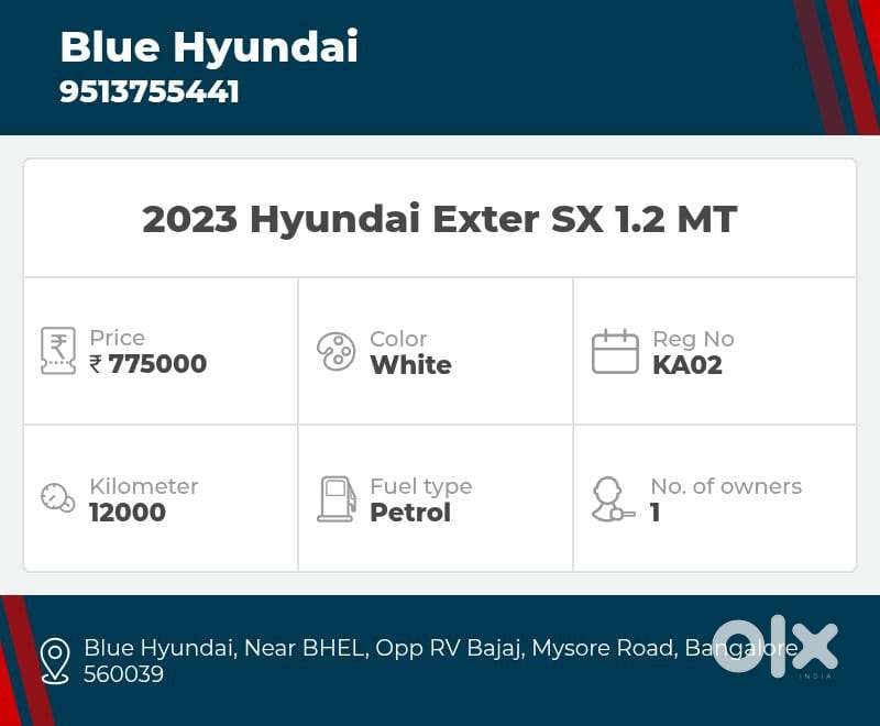 Hyundai Exter Sx 1.2 Mt, 2023, Petrol