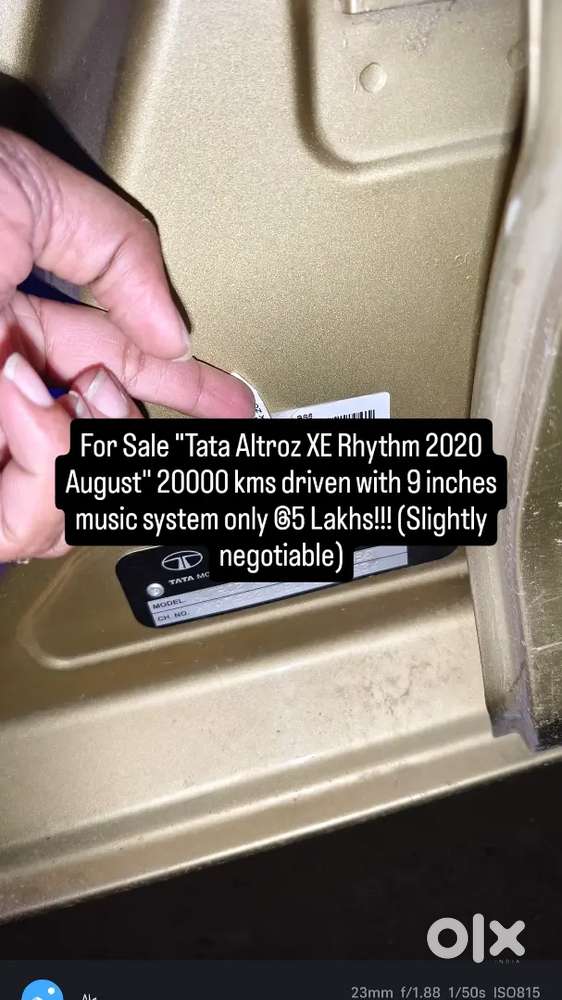 Tata Altroz 1.2 Petrol 2020 4.8 L Only!!! 1st Owner