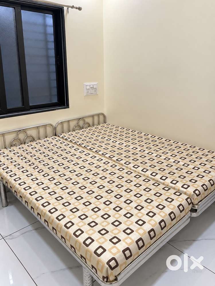 2 Stainless Steel Single Seti Beds with Gadi &ndash; Laskana | Surat