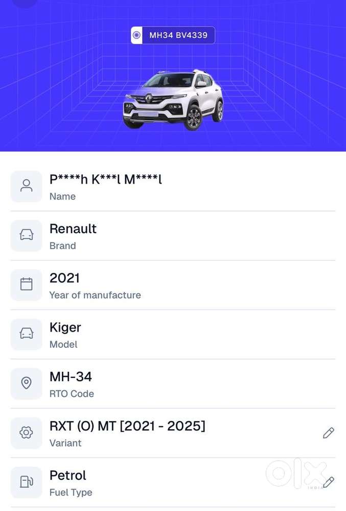 Renault Kiger 2021 Petrol Well Maintained