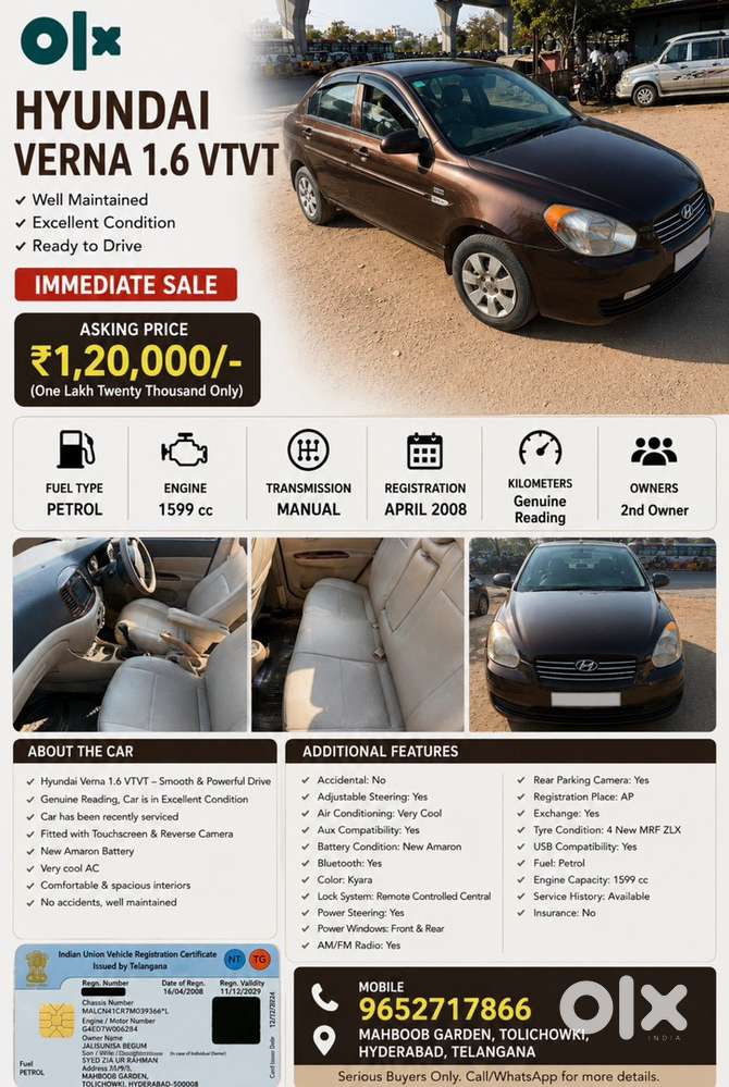 Hyundai Verna 2008 Petrol Good Condition