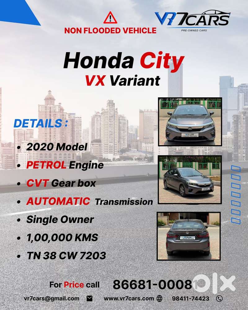 Honda City Vx Petrol Cvt, 2020, Petrol