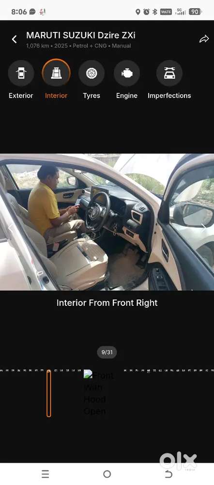 2025 Dzire Vxi  सिर्फ 1,078 Km चली  Excellent Condition