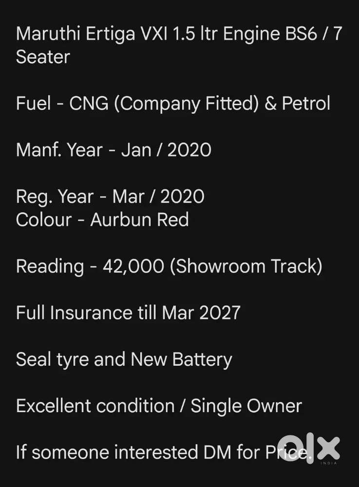 Maruti Suzuki Ertiga Vxi Cng 2020