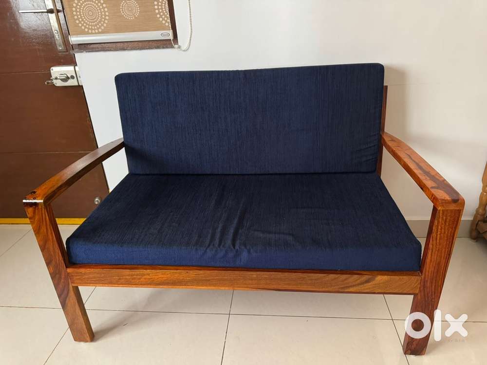 Teak wood 2 seater Sofa with cusion