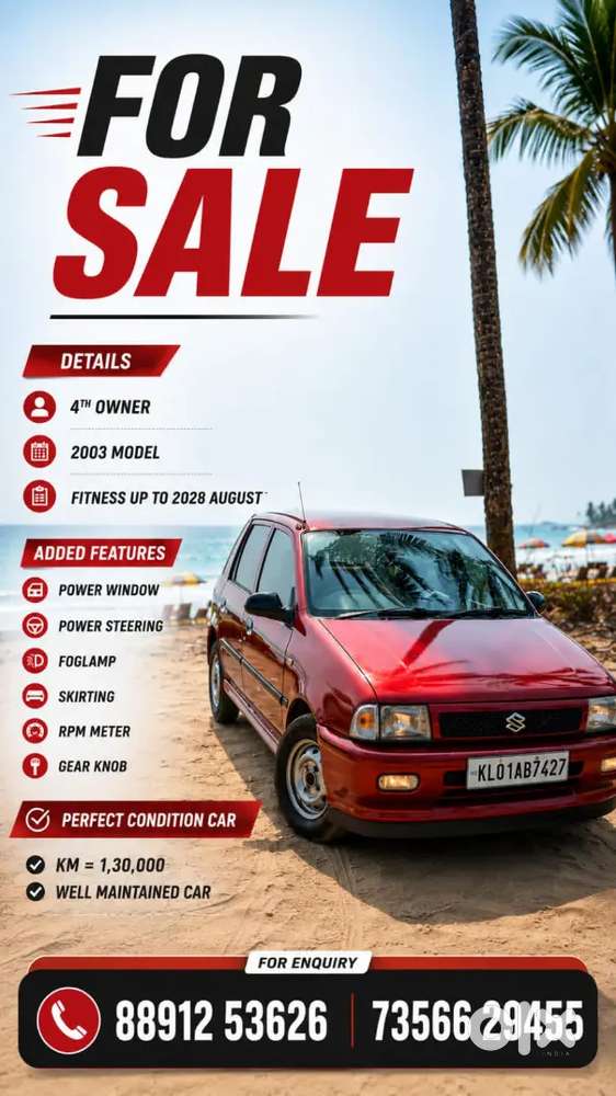 For Sale 
4th Owner 
2003 Model 
Fitness Up To 2028 August
