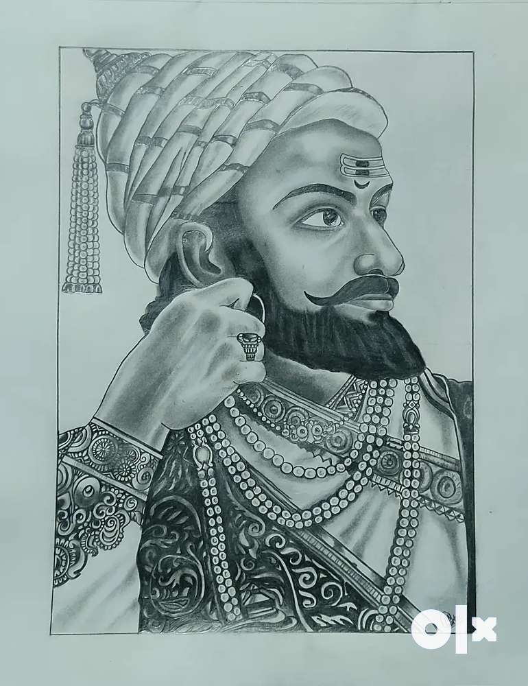 Shivaji Maharaj Sketch - Home Decor & Garden - 1722689615