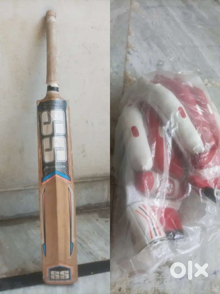 Cricket bat and Gloves