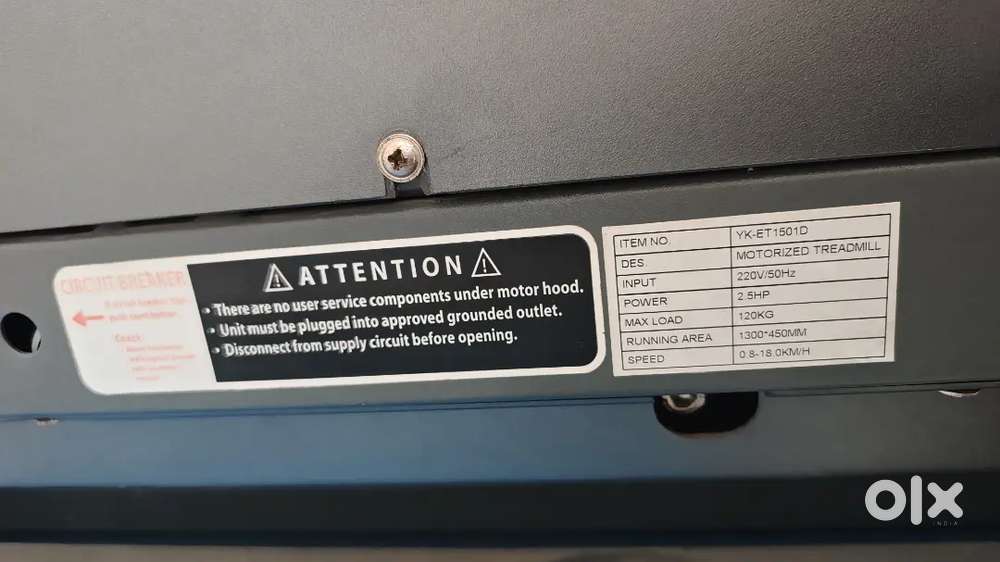 Motorized Treadmill 2.5 HP &ndash; Good Condition, Motor Needs Replacement |