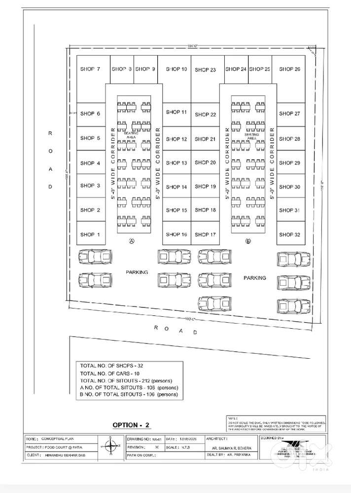 Shop rent for food court