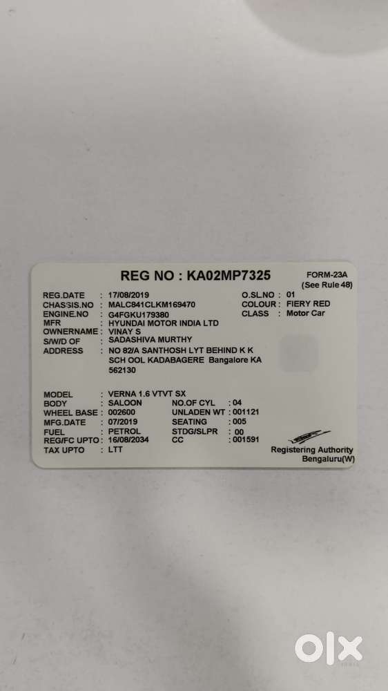 Hyundai Verna 2015-2016 1.6 Vtvt Sx, 2019, Petrol