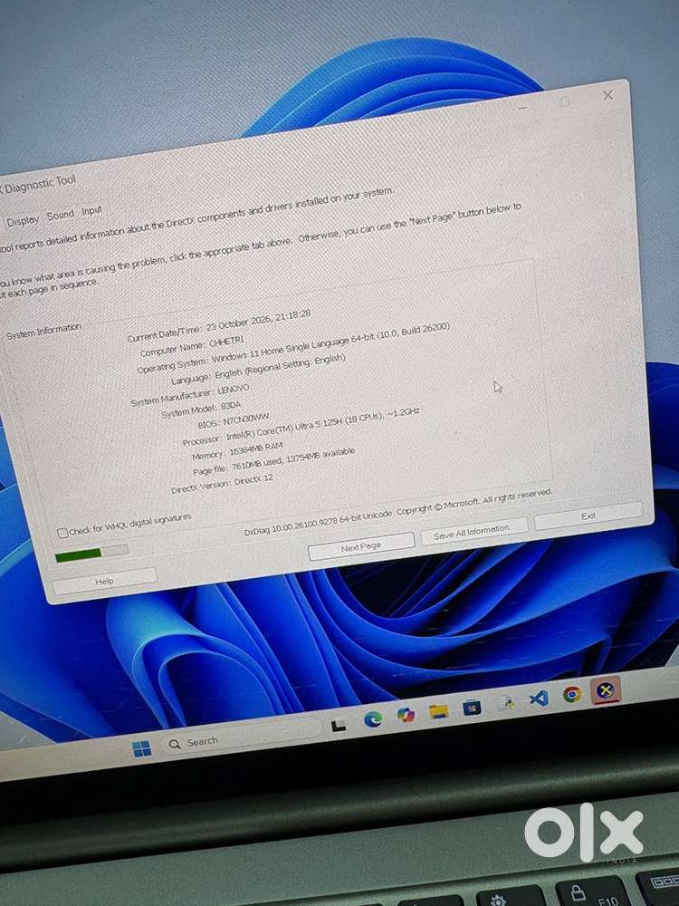 Lenovo laptop for sale -core ultra 5 | 16 gb ram | 1 tb ssd