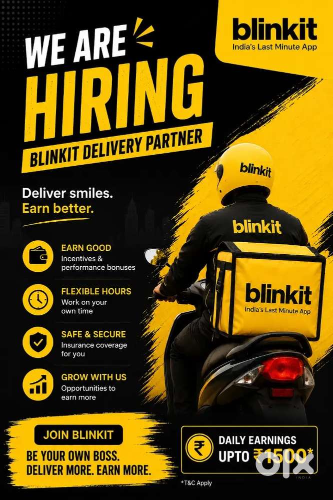 BLINKIT PART-TIME DELIVERY JOB IN KAKKANAD