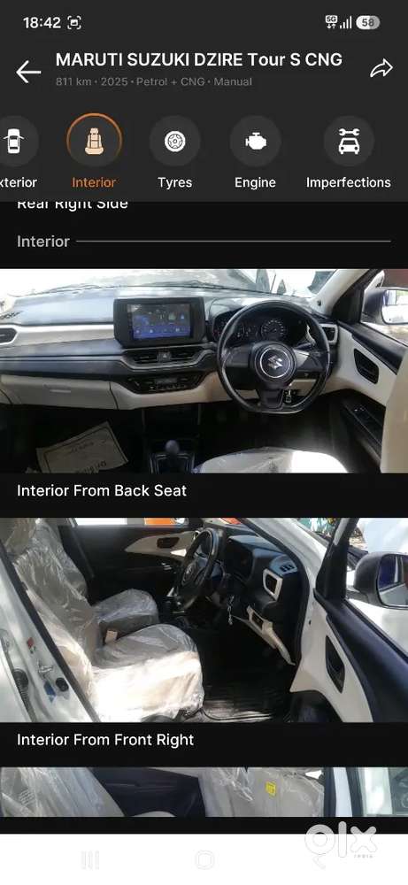 8 Month Old Fresh 820 Km Driven Dzire Tour S Cng