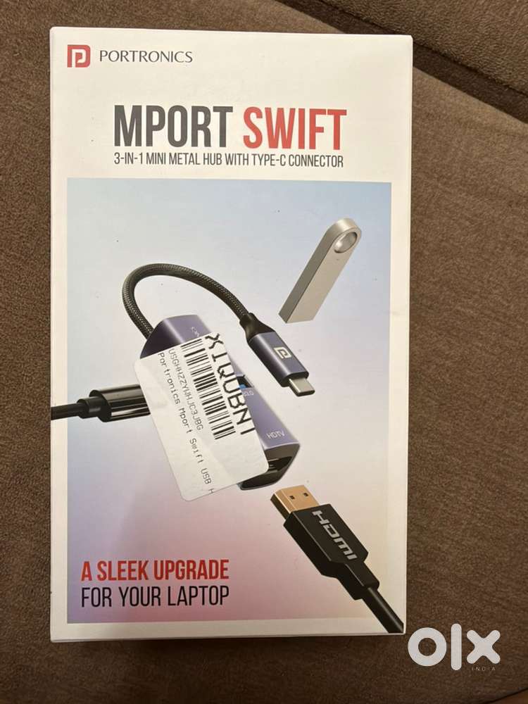 Portronics MPort Swift 3-in-1 Type-C Hub with HDMI, USB 3.0 & 100W PD
