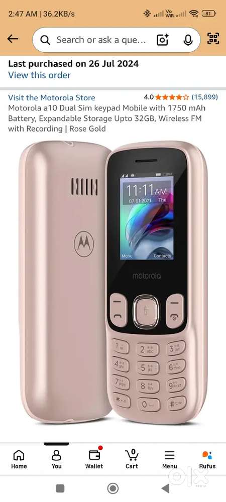 Moto A 10 Dual sim Feature phone