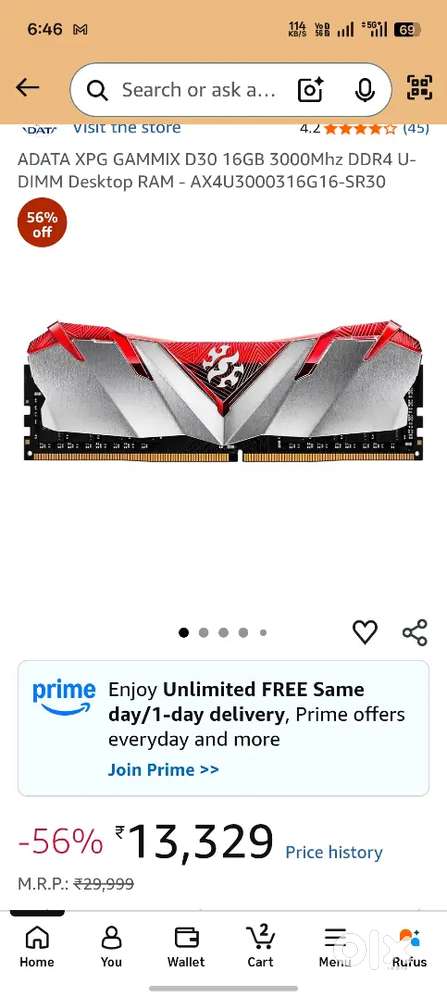 Xpg 16gb ddr4 ram