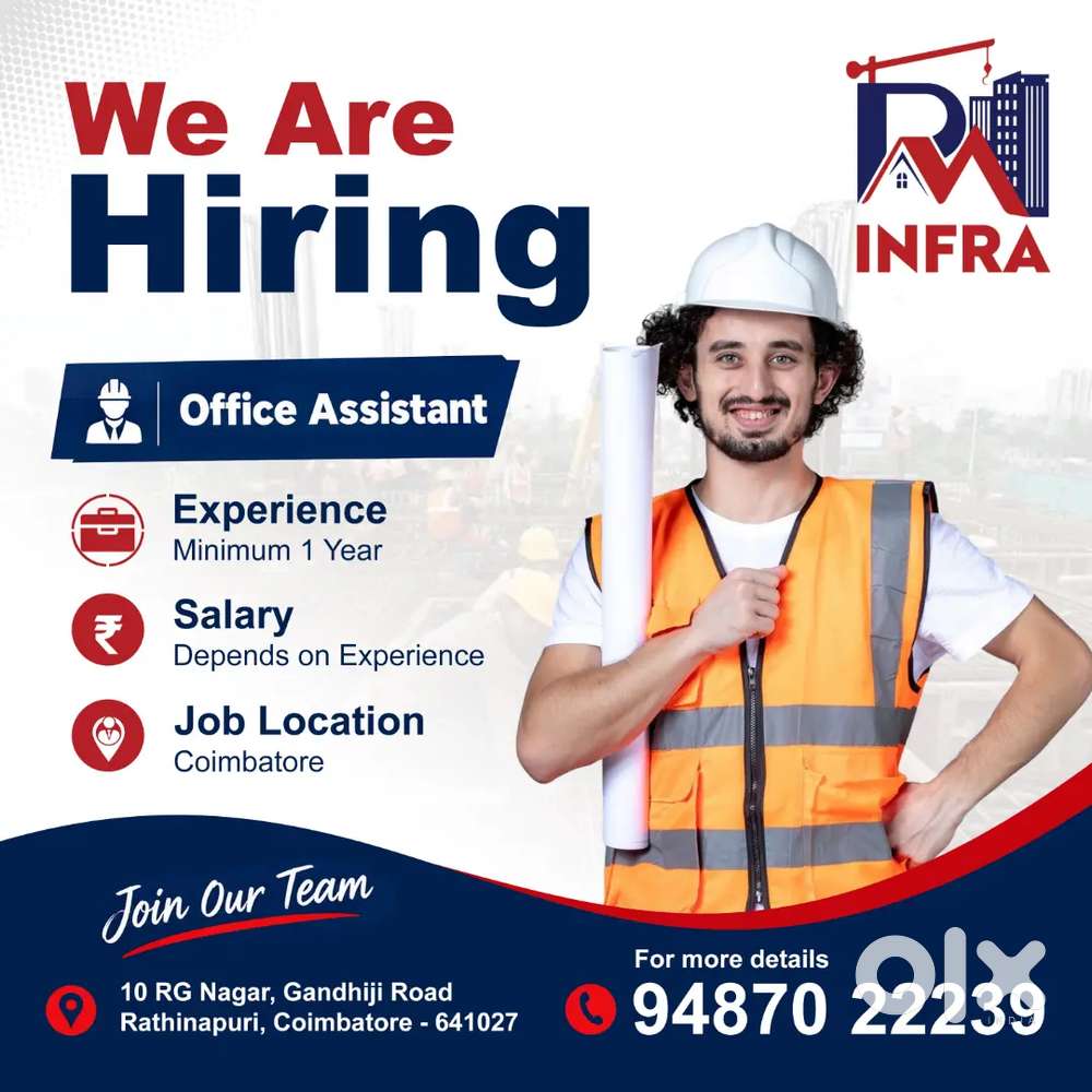Office assistant required for construction field