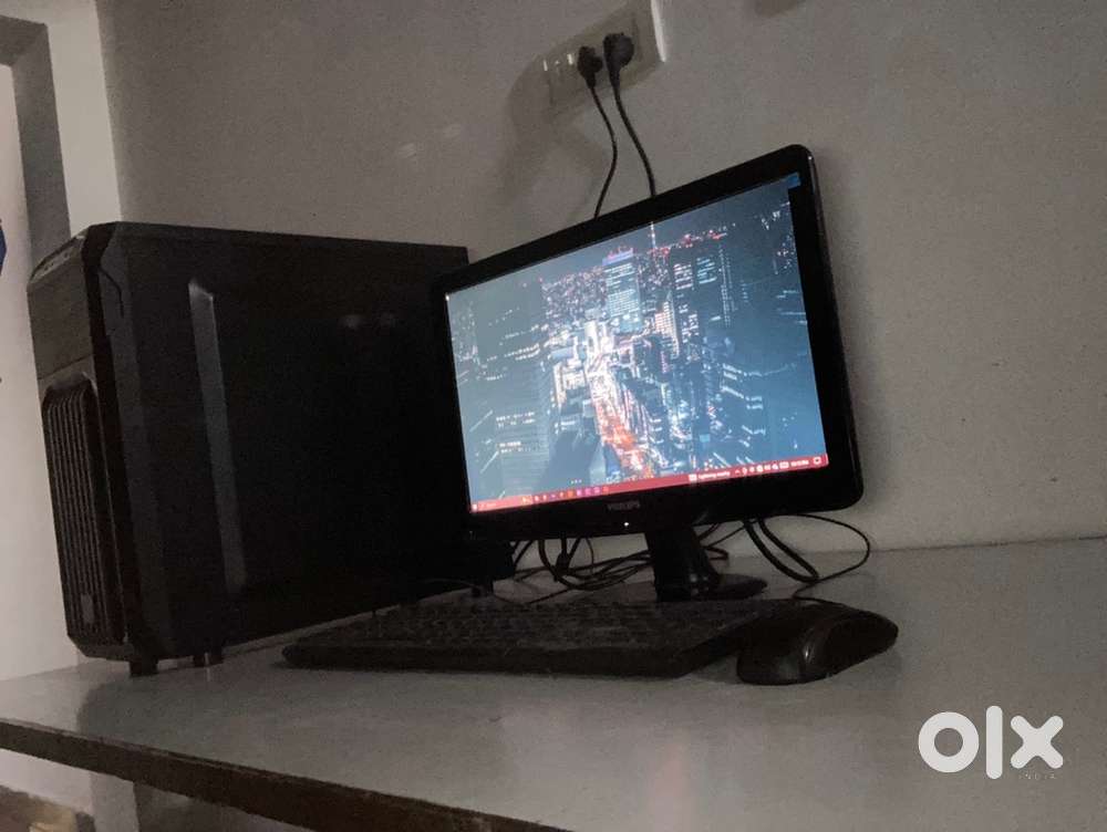 Budget Desktop PC Setup with Red Led Cabinet + Monitor | i5 | 8gb