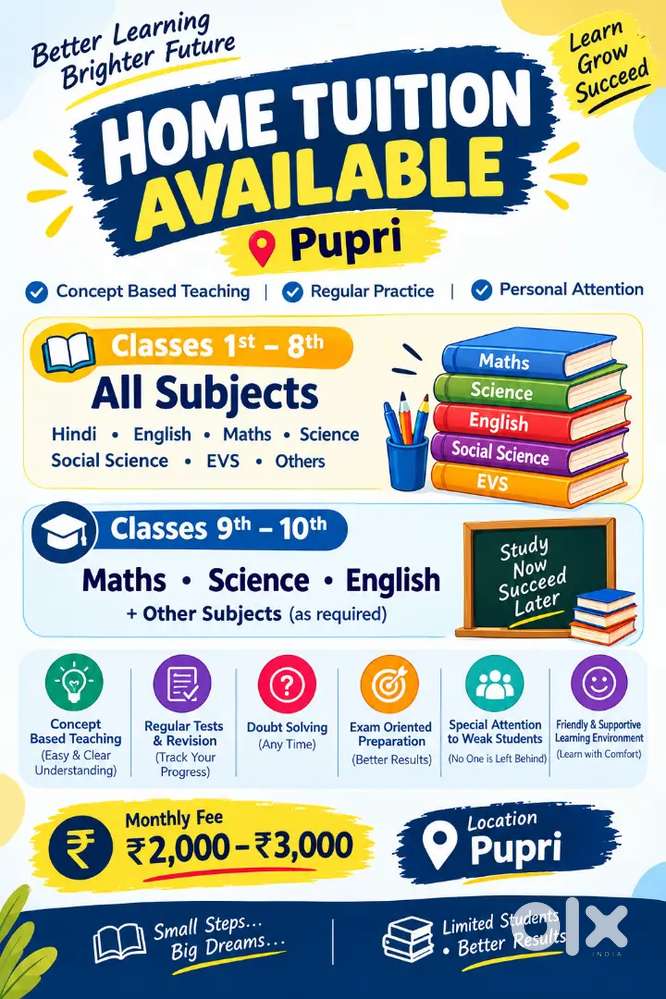 Home Tuition Teacher – All Subjects
