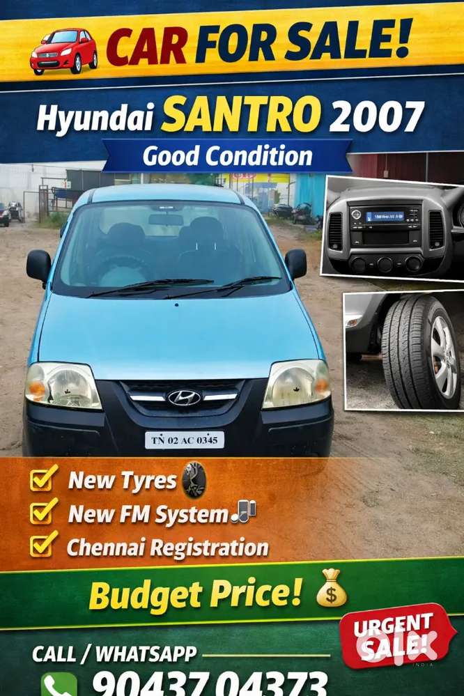 Hyundai Santro 2007  Good Condition  New Tyres  Budget