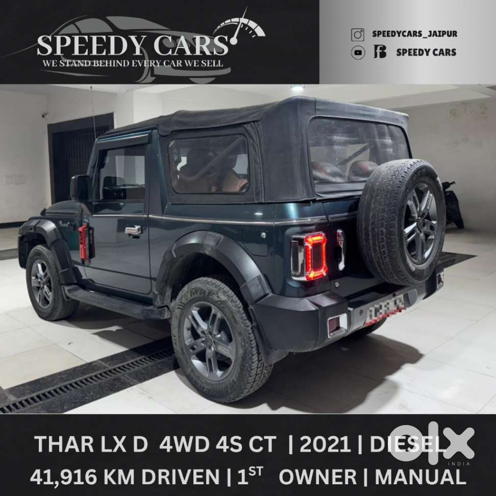 Mahindra Thar Lx 4-str Convertible Mt, 2021, Diesel