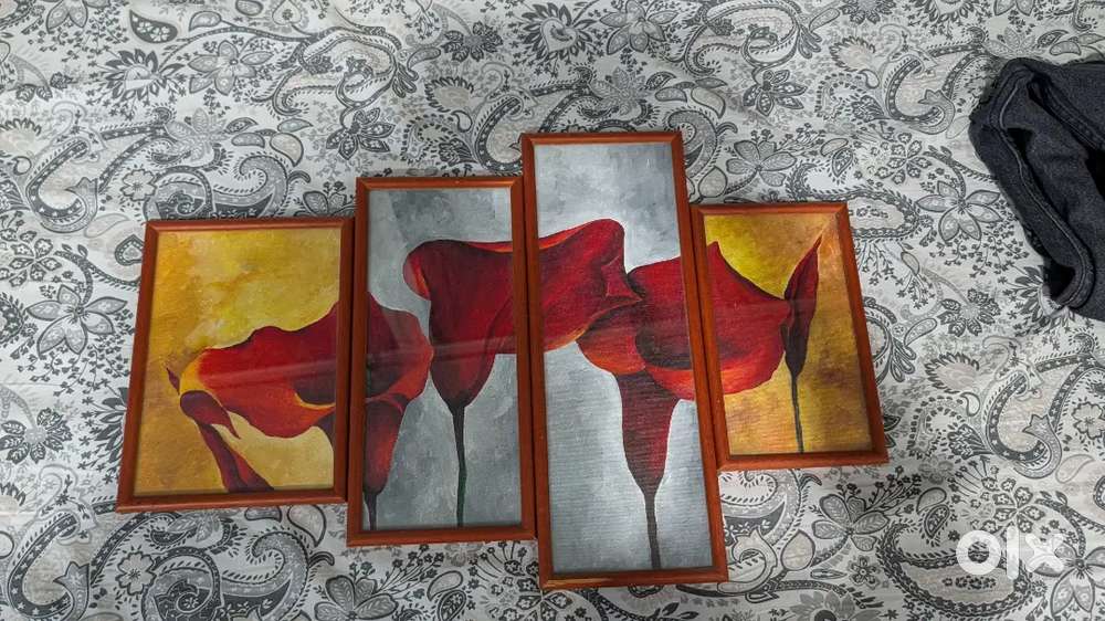 4-Piece Red Calla Lily Framed Wall Art Set