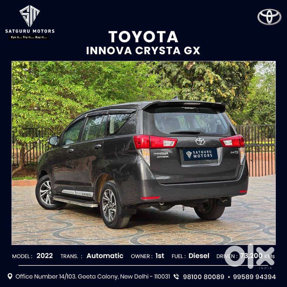 Toyota Innova Crysta 2.8 Gx At 7 Str, 2022, Diesel