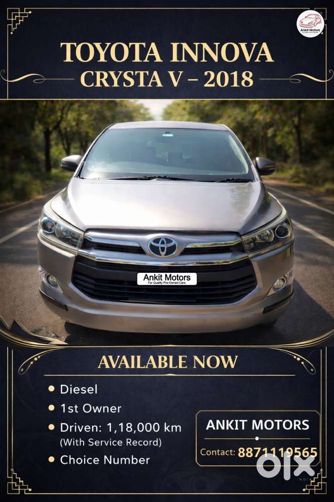 Toyota Innova Crysta 2.4 V 8 Str, 2018, Diesel
