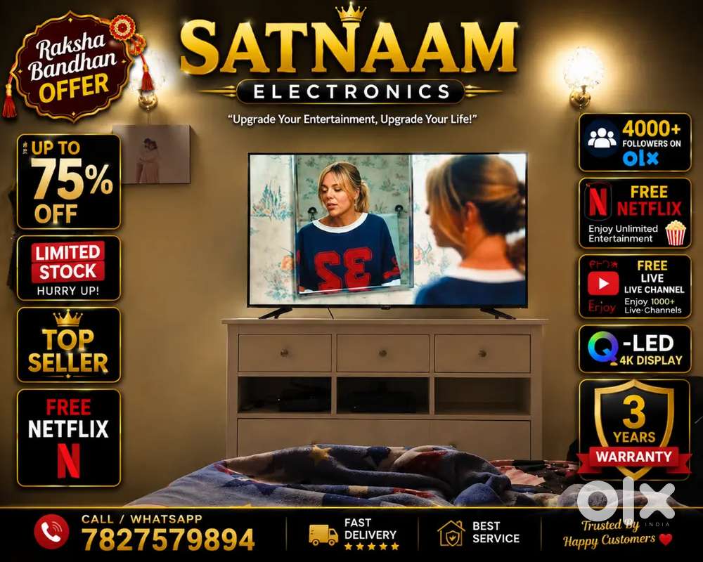 55 SLIM FRAMELESS Q-LED 3 YEARS WARRANTY 4K ULTRA HD NEW BRAND LED TV