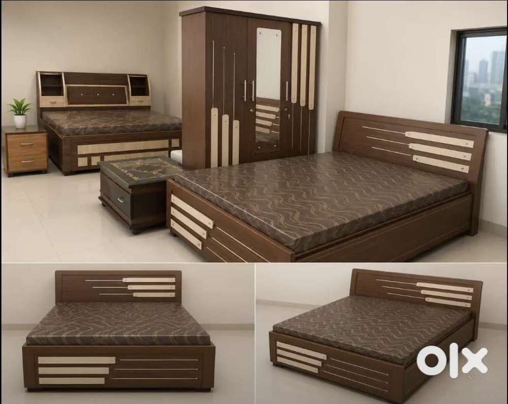 Brand new bedroom set bed and cupboard