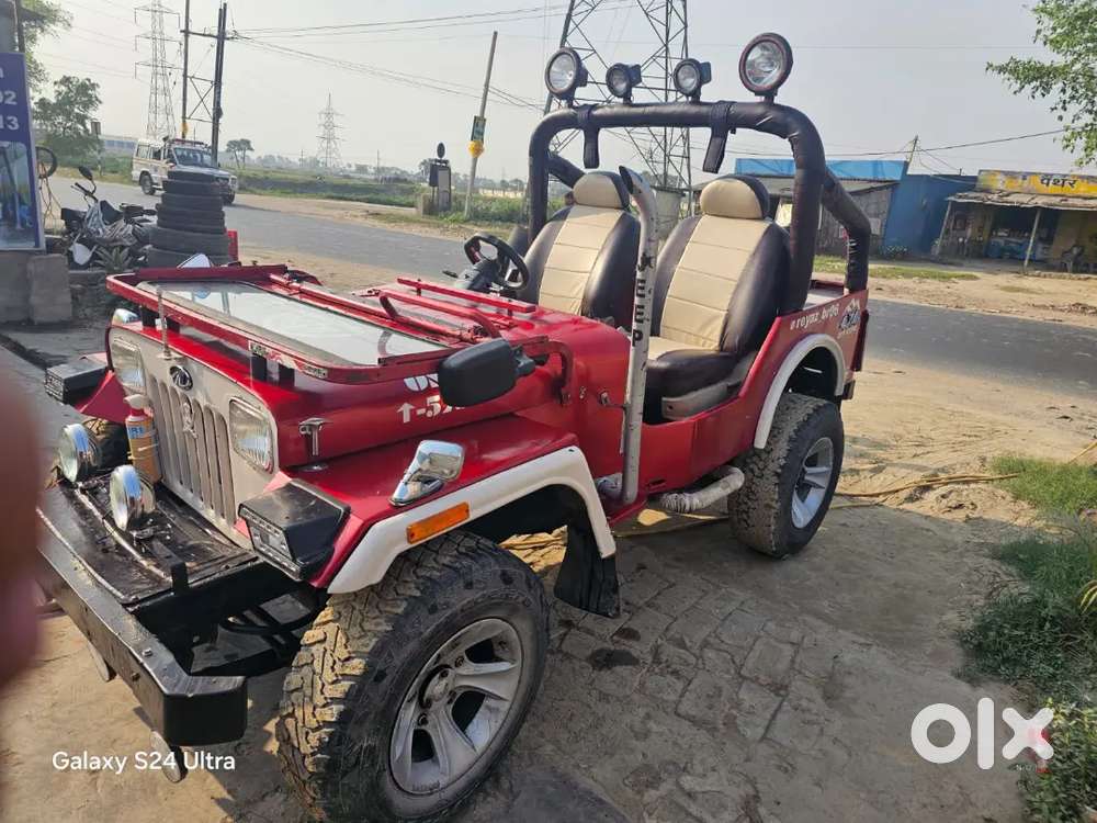 Custom Red Open Jeep - Perfect For Wedding, Baraat & Video Shoots